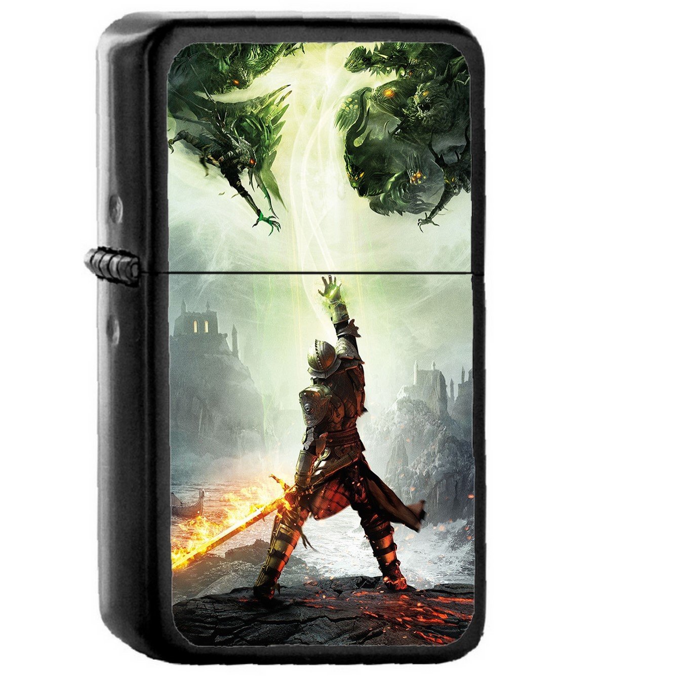 Dragon Age Inquisition Game Illust Art Electronic - Oil Windproof Black Lighters Briquet Encendedor