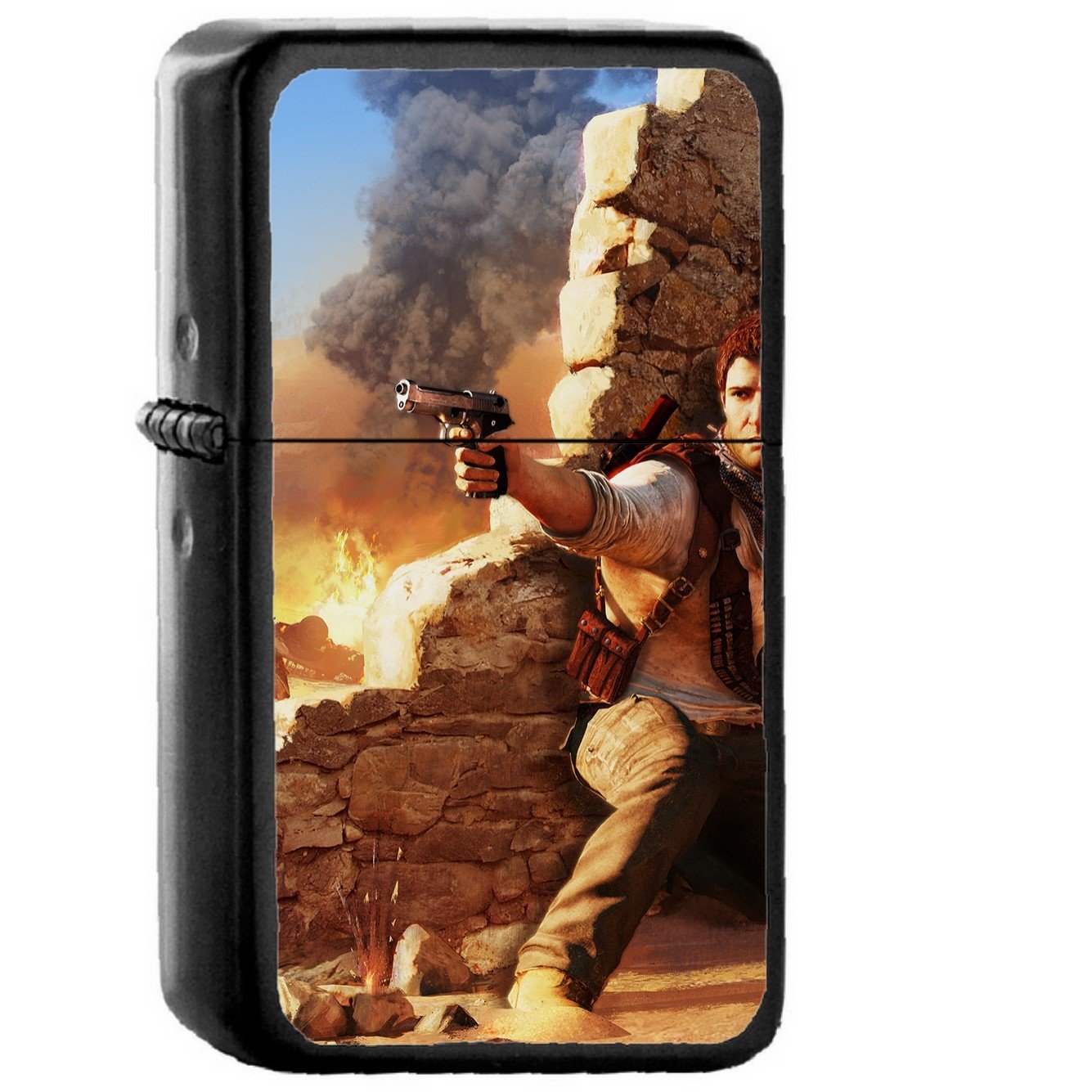Drake Under Fire Uncharted Game - Oil Windproof Black Lighters Briquet Encendedor