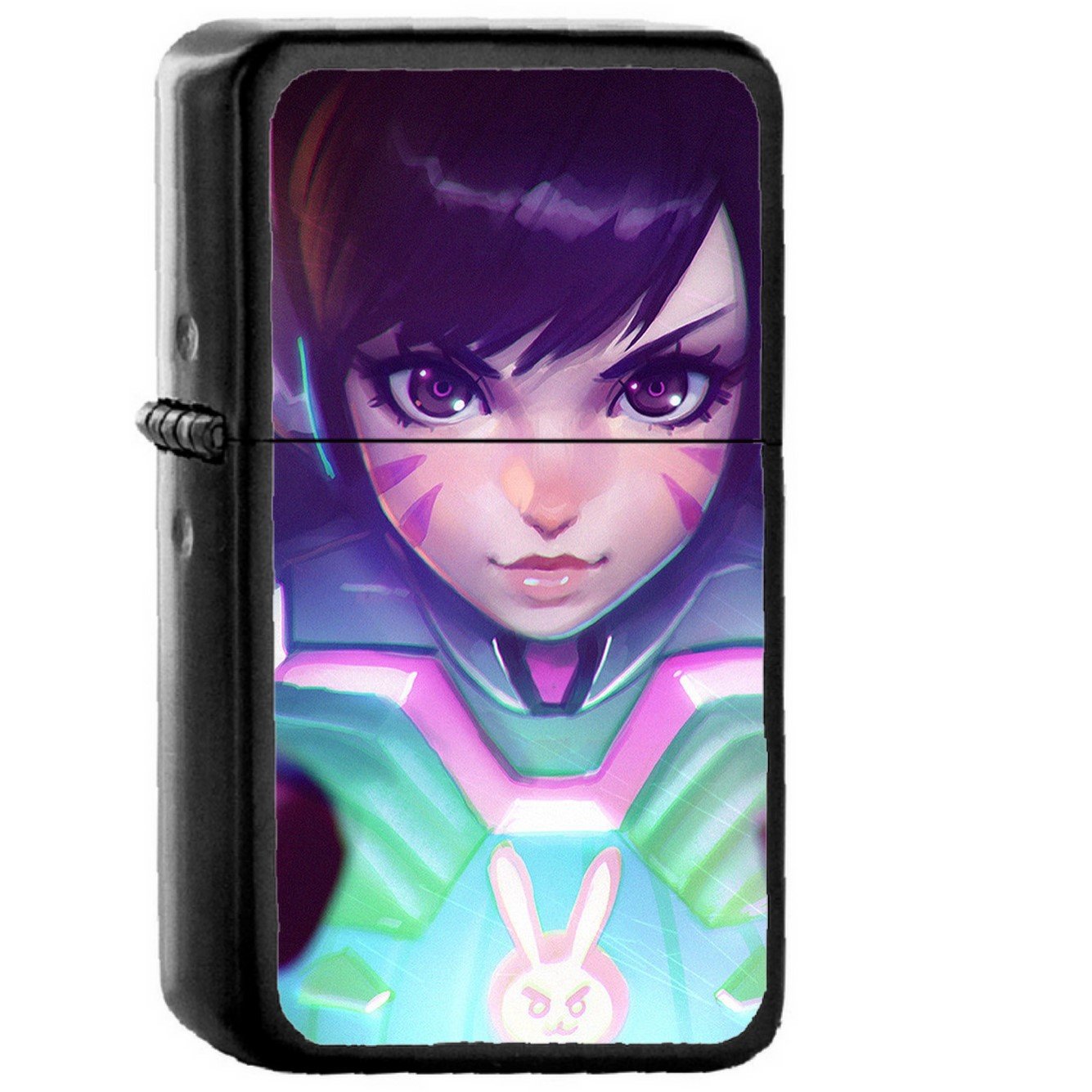 Dva Cute Game Overwatch Illustration Art - Oil Windproof Black Lighters Briquet Encendedor