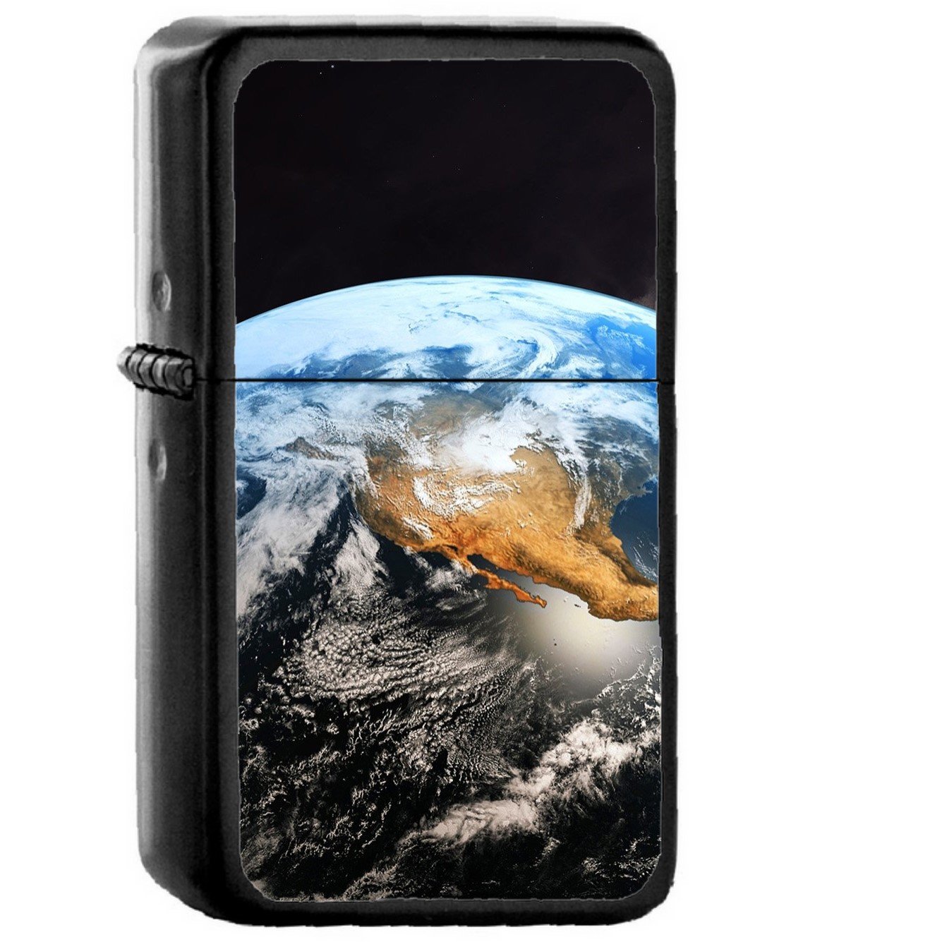 Earth Space Art - Oil Windproof Black Lighters Briquet Encendedor
