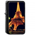 Eiffel Tower Paris Night Art Illustration - Oil Windproof Black Lighters Briquet Encendedor