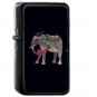Elephant Illust Art Oana Befort Dark - Oil Windproof Black Lighters Briquet Encendedor
