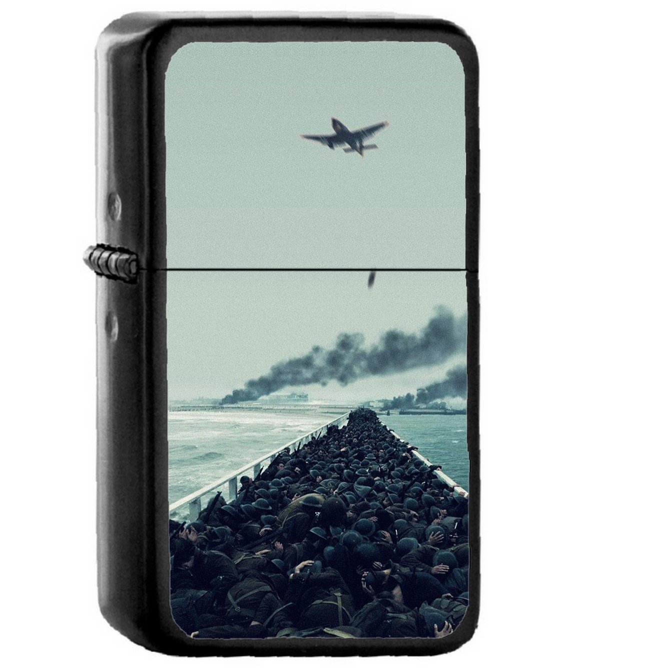 Film War Dunkirk Boat Ship Illustration Art - Oil Windproof Black Lighters Briquet Encendedor