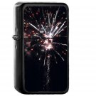 Firework Art Night Sky City Party - Oil Windproof Black Lighters Briquet Encendedor