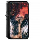 Firework Night Sky Lovely Tower City - Oil Windproof Black Lighters Briquet Encendedor