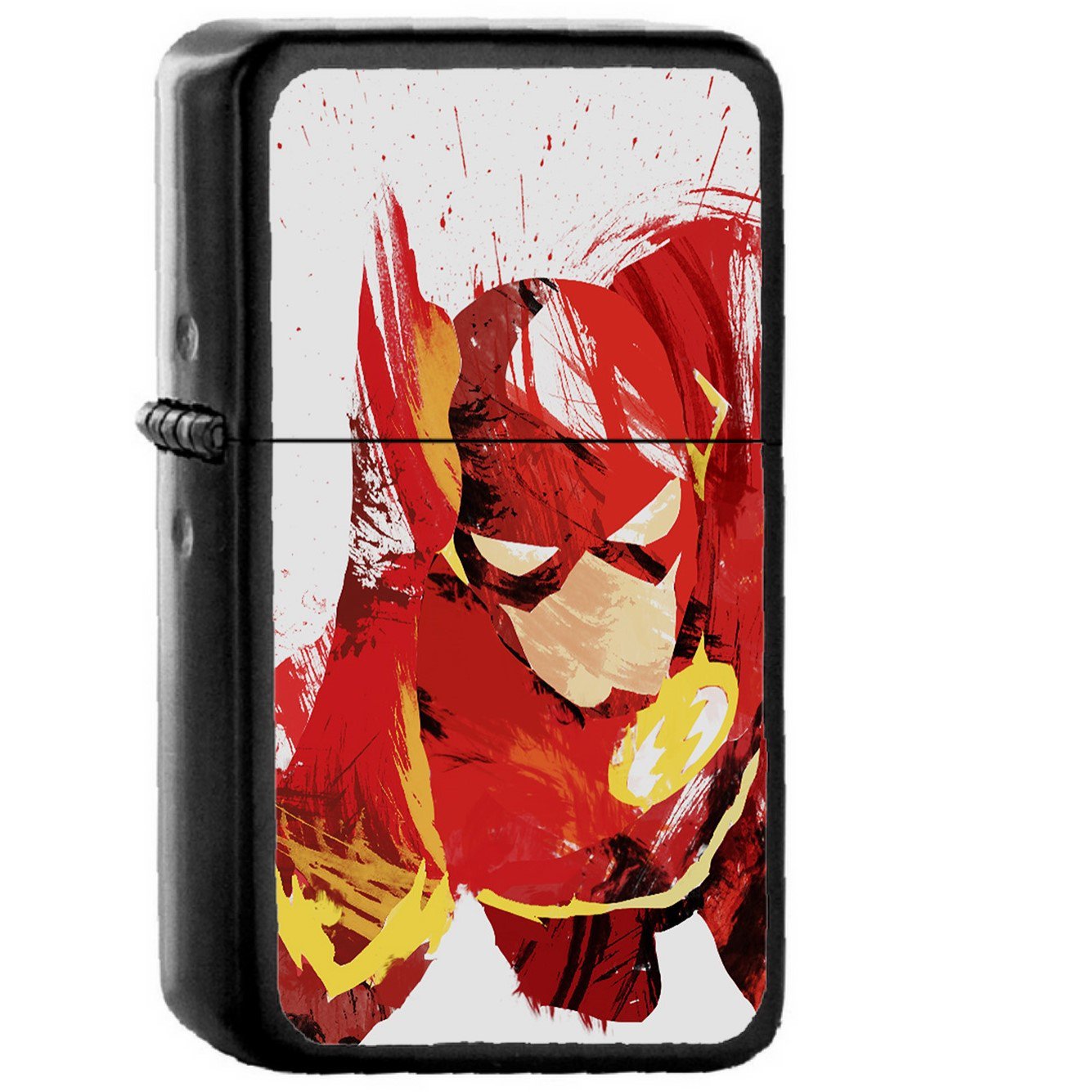 Flash Speed Hero Illust Minimal Art - Oil Windproof Black Lighters Briquet Encendedor