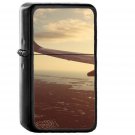 Fly Airplane Sky Sunset City - Oil Windproof Black Lighters Briquet Encendedor