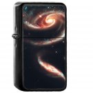 Galaxy Universe Space Dark Illustration Art Red - Oil Windproof Black Lighters Briquet Encendedor