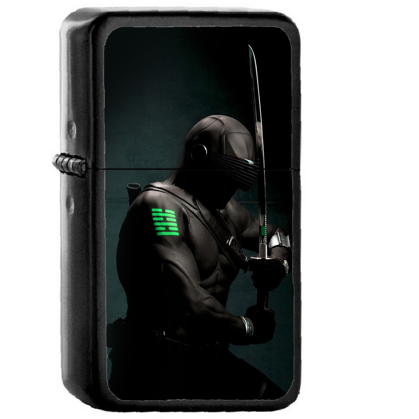 Gi Joe Snake Eye Ninja Art Dark Hero Green - Oil Windproof Black Lighters Briquet Encendedor
