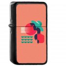 Girl Patten Orange Minimal Illustration Art Pink - Oil Windproof Black Lighters Briquet Encendedor