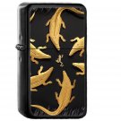 Gold Alligator Frog Illustration Art - Oil Windproof Black Lighters Briquet Encendedor