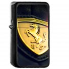 Gold Ferrari Logo Art - Oil Windproof Black Lighters Briquet Encendedor