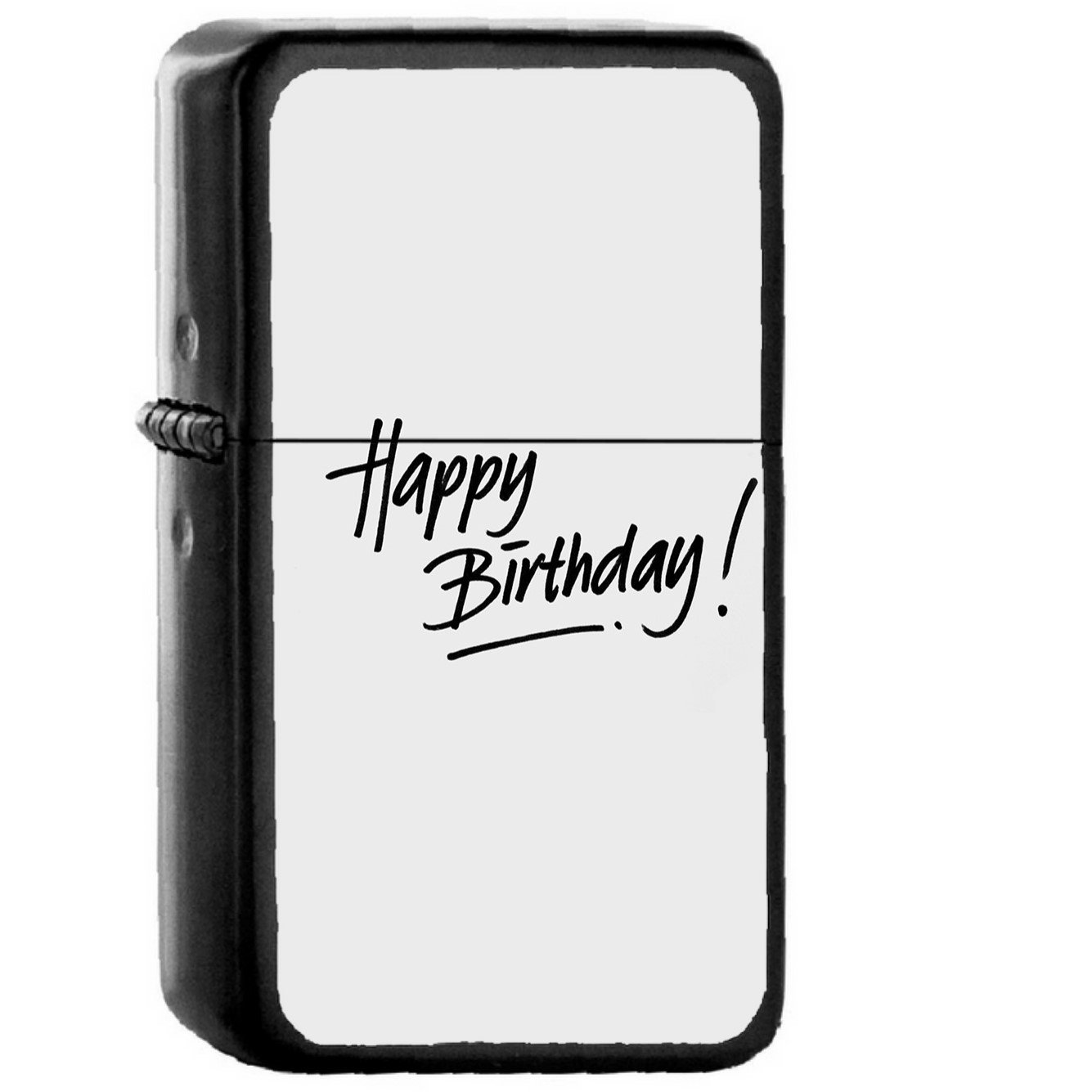 Happy Birthday White Event Writing - Oil Windproof Black Lighters Briquet Encendedor