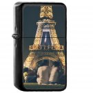 Happy Paris Eiffel Tower France Tour Night City - Oil Windproof Black Lighters Briquet Encendedor