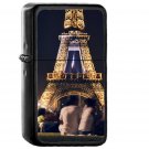 Happy Paris Eiffel Tower France Tour Night City Dark - Oil Windproof Black Lighters Briquet Encendedor