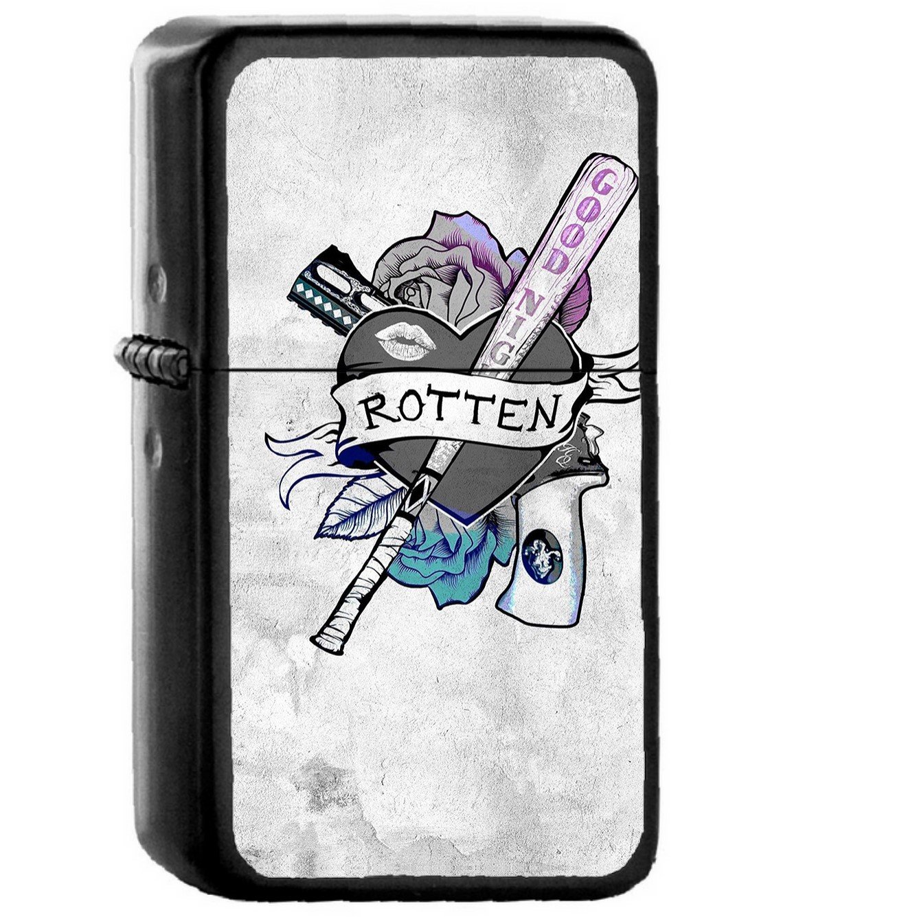 Harley Quinn Suicide Squad Logp Hero Art Illustration - Oil Windproof Black Lighters Briquet Encendedor