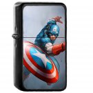Hero Captain America Jeehyunglee Illustration Art - Oil Windproof Black Lighters Briquet Encendedor