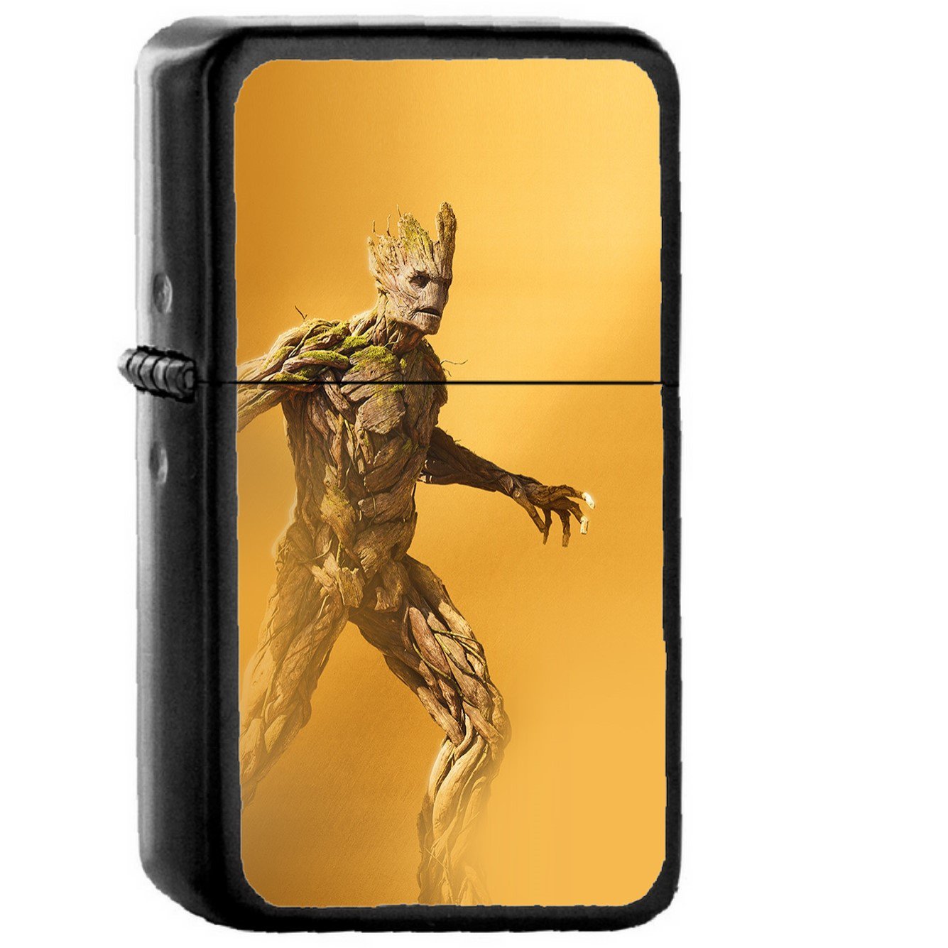 Hero Marvel Art Groot Avengers - Oil Windproof Black Lighters Briquet Encendedor
