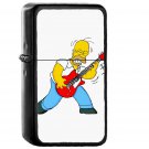 Homer Simpson Guitar Cartoon Illustration Art - Oil Windproof Black Lighters Briquet Encendedor