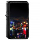Hong kong Night Cityscapes Lights - Oil Windproof Black Lighters Briquet Encendedor