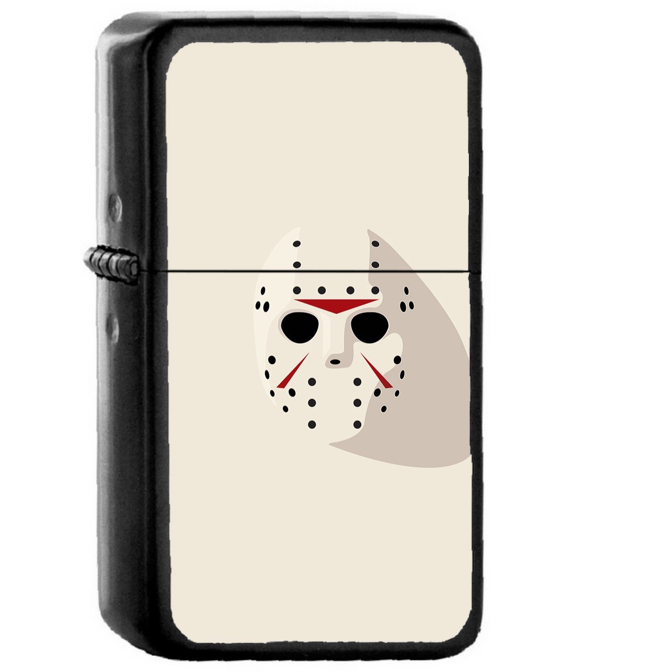 Horror Mask Illust Art Minimal Simple - Oil Windproof Black Lighters Briquet Encendedor