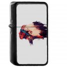 Indian Illust Minimal Art By Garillu - Oil Windproof Black Lighters Briquet Encendedor