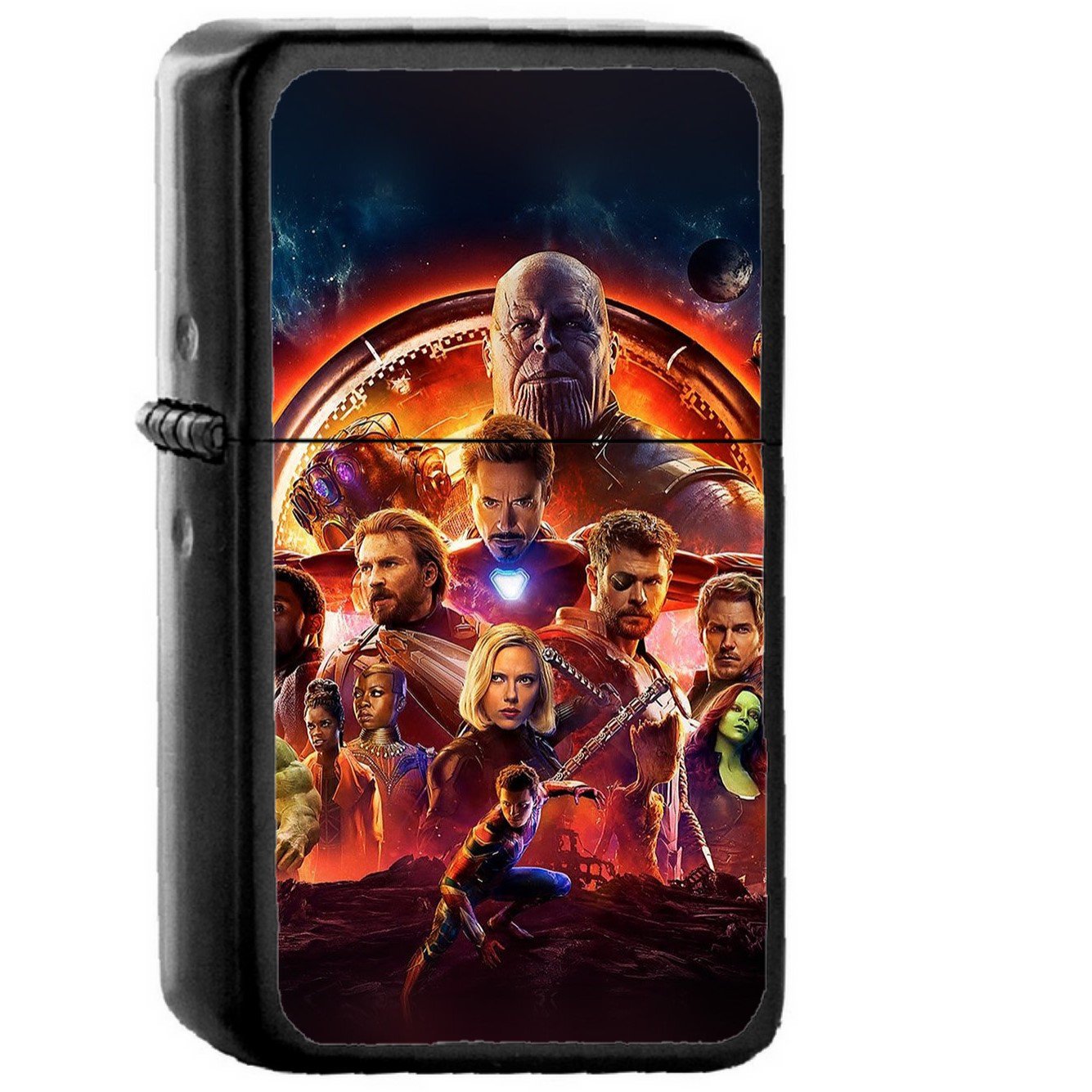 Infinity War Marvel Avengers Hero Art Illustration - Oil Windproof Black Lighters