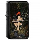 Jibri Princess Illustration Art - Oil Windproof Black Lighters Briquet Encendedor