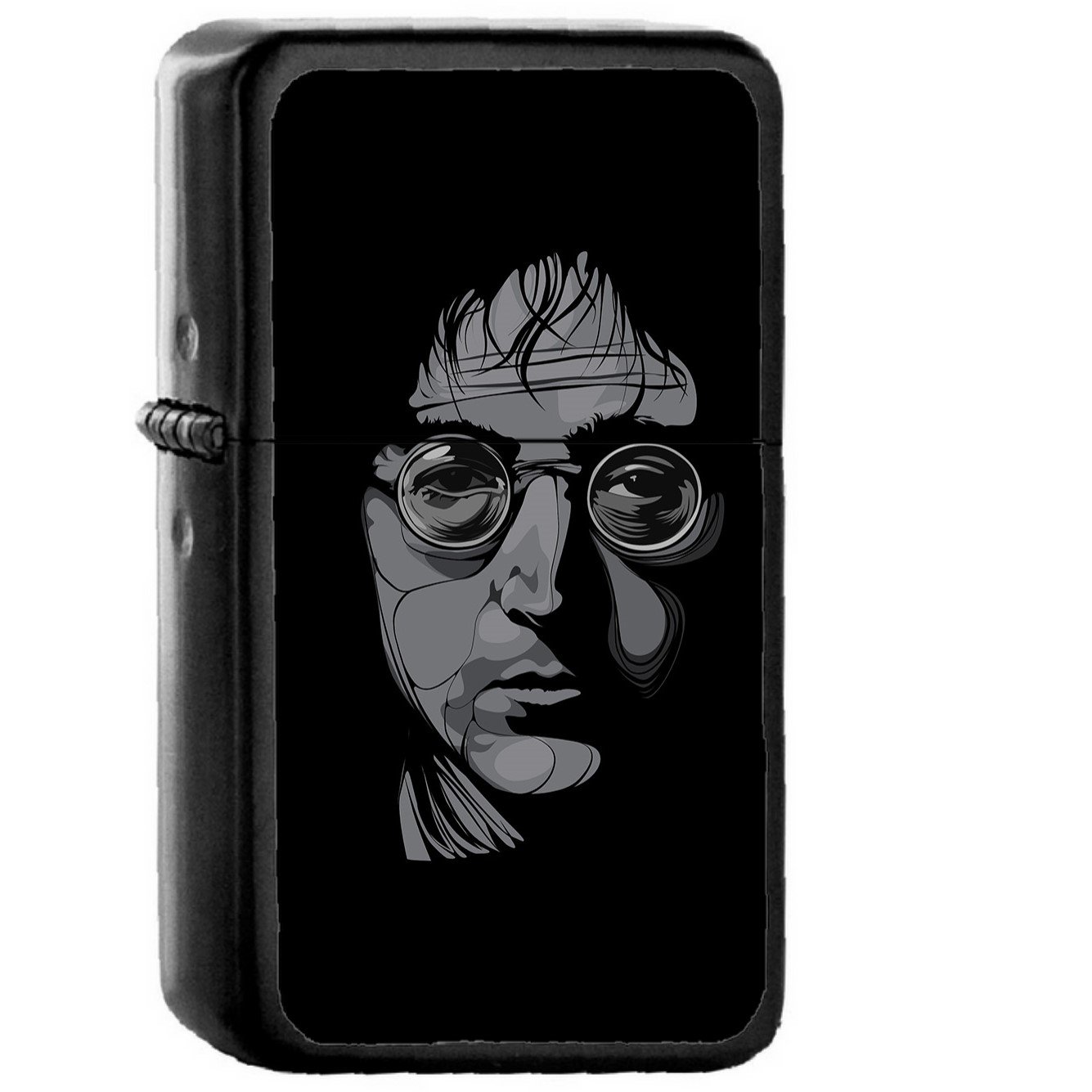 John Lennon Illust Art Music - Oil Windproof Black Lighters Briquet Encendedor