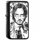 Keeanu Leeves John Wick Illustration Art - Oil Windproof Black Lighters Briquet Encendedor