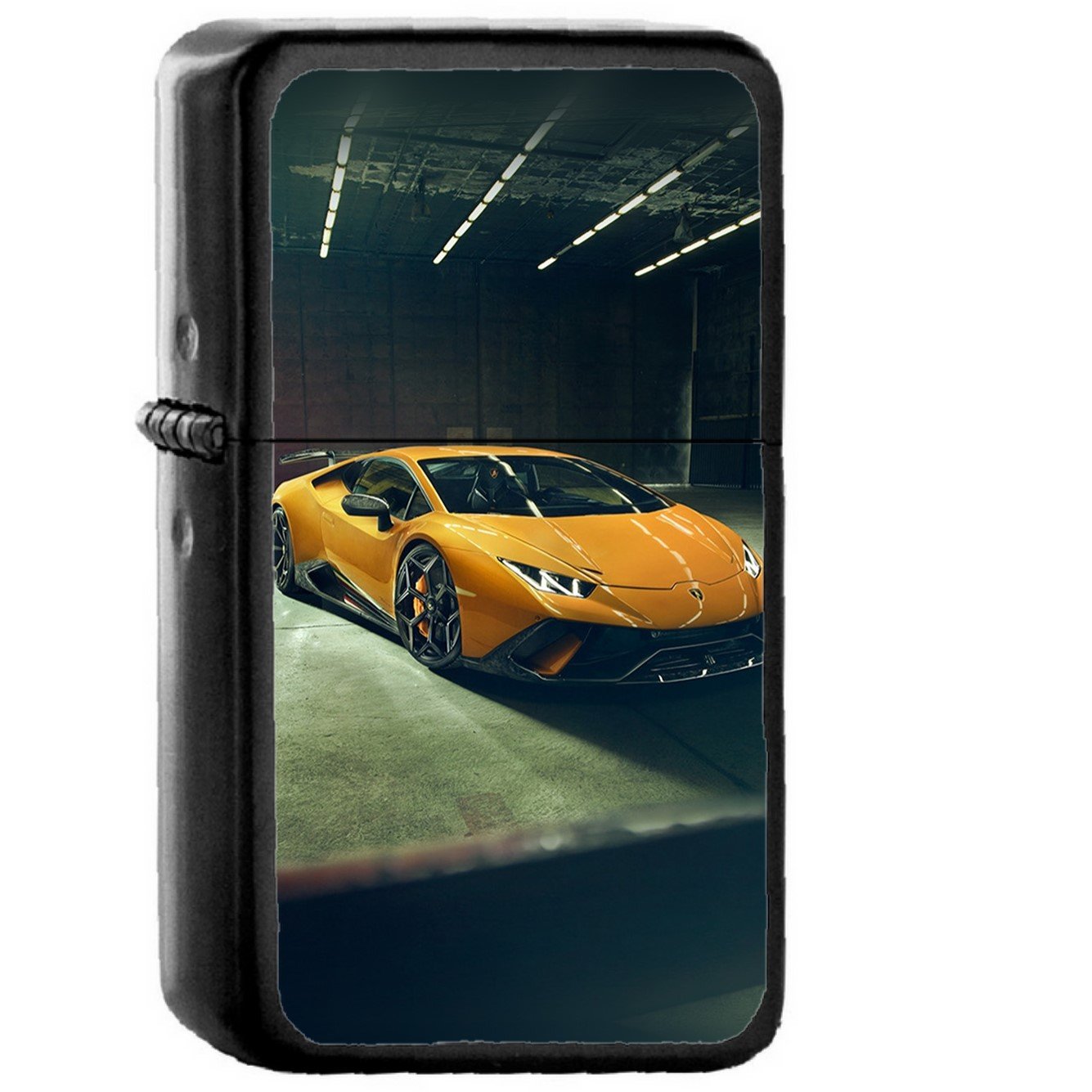 Lamborghini Yellow Car Garage Art - Oil Windproof Black Lighters Briquet Encendedor