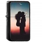 Love Moon Hug Man Woman Nature - Oil Windproof Black Lighters Briquet Encendedor