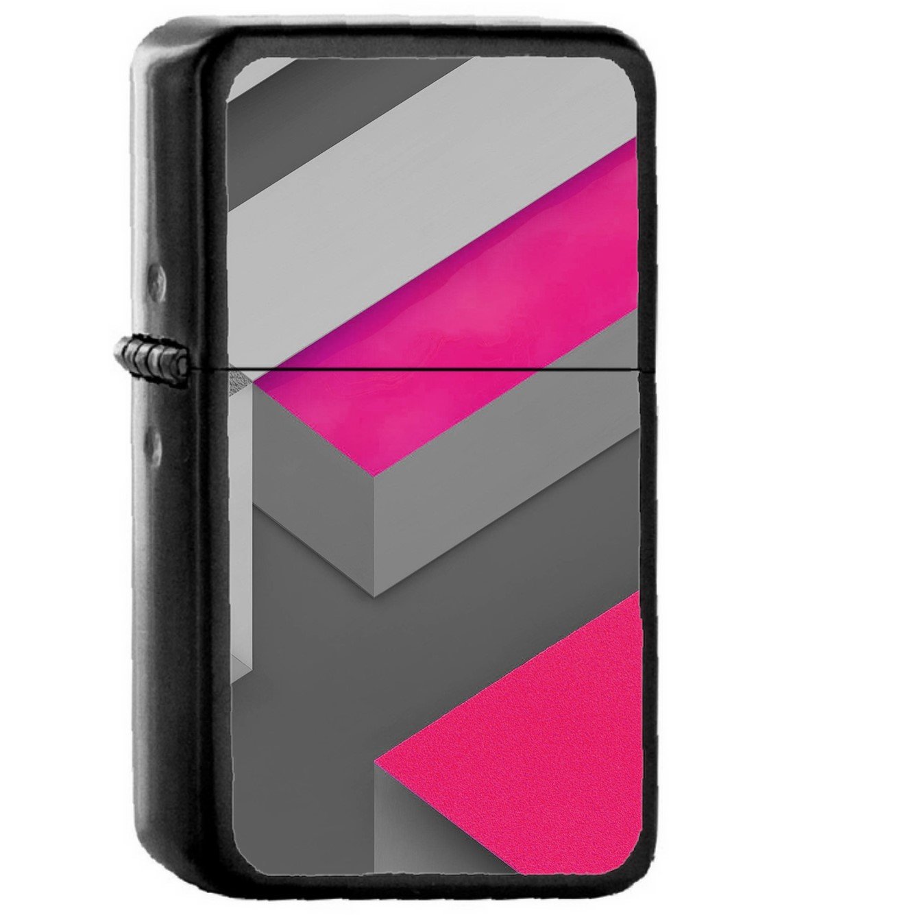 Marshmallow Android Hotpink Triangle - Oil Windproof Black Lighters Briquet Encendedor