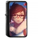 Mei Overwatch Game Art Illustration Cute - Oil Windproof Black Lighters Briquet Encendedor