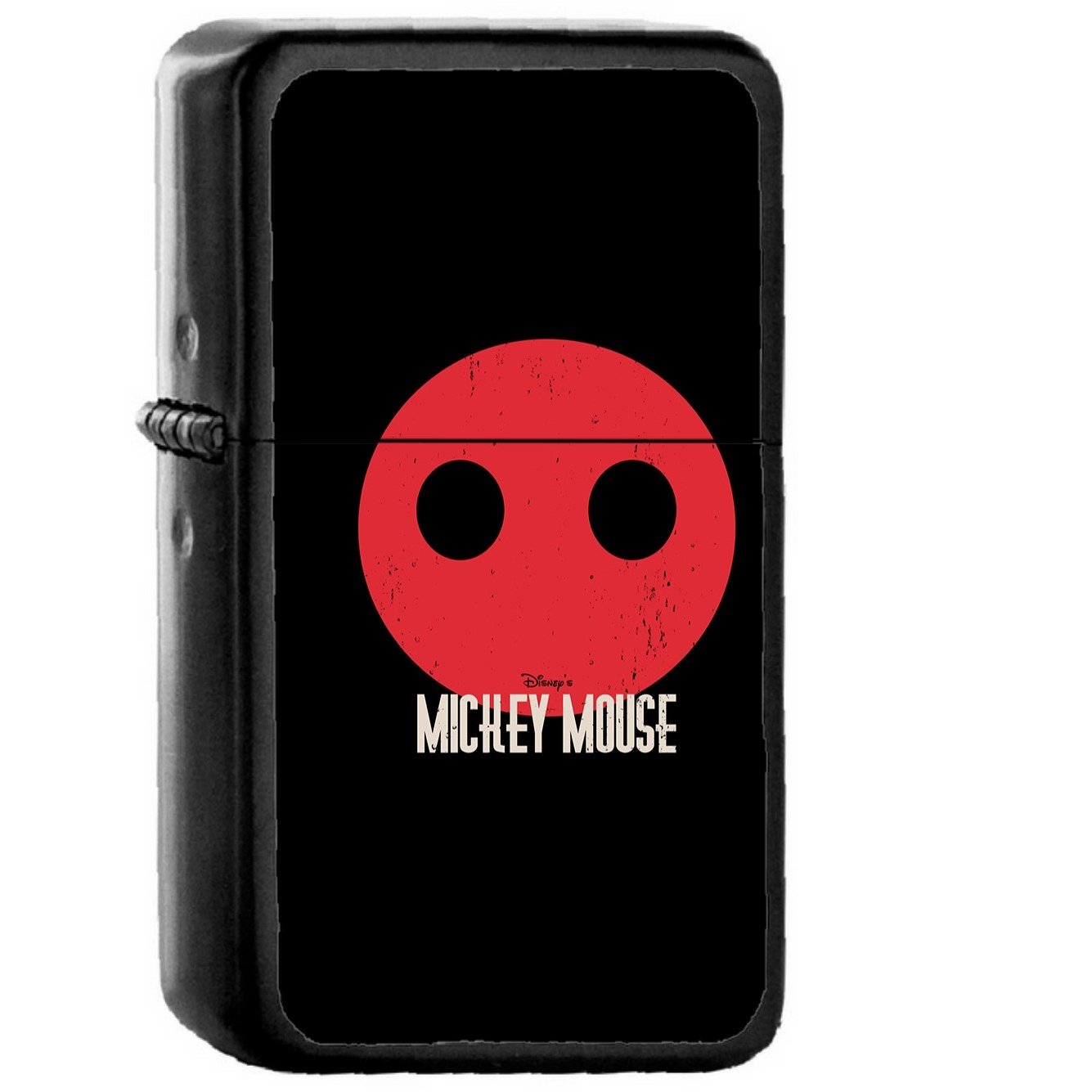Mickey Mouse Dark Minimal Circle Disney Art - Oil Windproof Black Lighters Briquet Encendedor