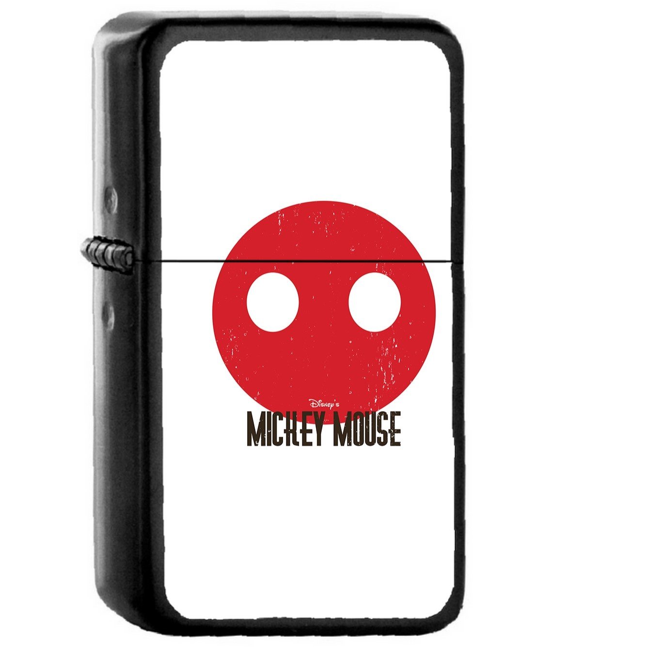 Mickey Mouse Minimal Circle Disney Art - Oil Windproof Black Lighters Briquet Encendedor