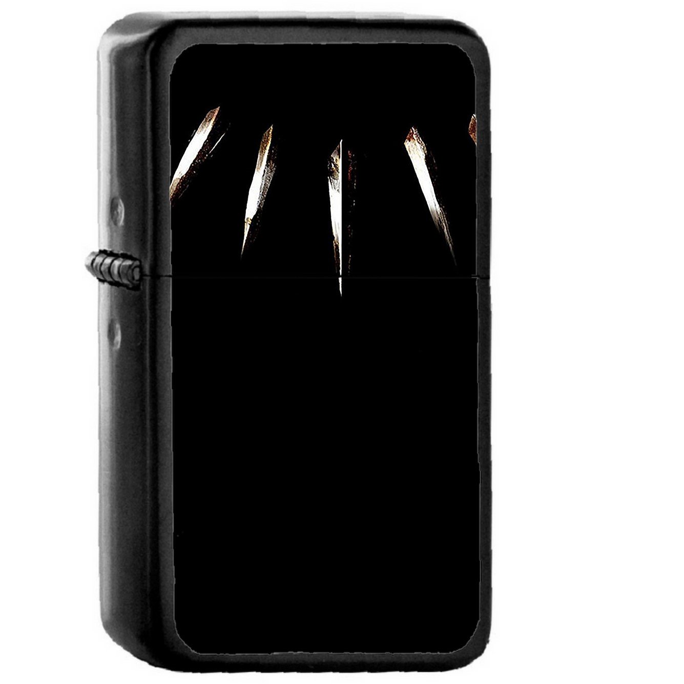 Minimal Simple Black Panther Marvel Hero Art Illustration - Oil Windproof Black Lighters Briquet Encendedor
