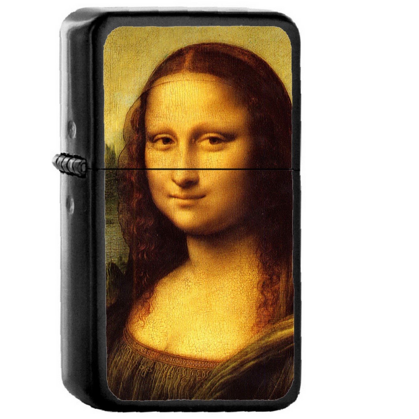 Mona Lisa Classic Paint Illustration Art - Oil Windproof Black Lighters Briquet Encendedor