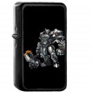 Overwatch Art Game Reinhardt Dark Illustration - Oil Windproof Black Lighters Briquet Encendedor