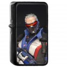 Overwatch Soldier 76 Illustration Art Game - Oil Windproof Black Lighters Briquet Encendedor