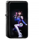 Overwatch Songhana Dva Art Dark Girl Cute - Oil Windproof Black Lighters Briquet Encendedor