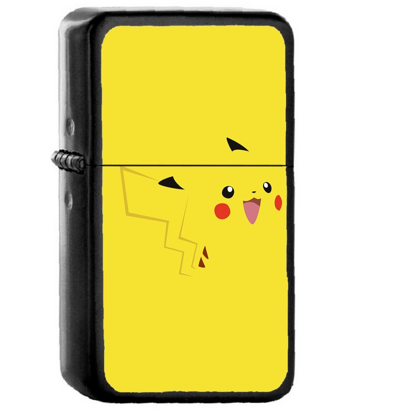 Pika Pikachu Illust Minimal Art - Oil Windproof Black Lighters Briquet Encendedor
