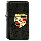 Porsche Logo Emblem Car Illustration Art Dark - Oil Windproof Black Lighters Briquet Encendedor