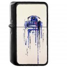 R2 D2 Minimal Painting Star Wars Art Illustration - Oil Windproof Black Lighters Briquet Encendedor