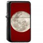 Red Moon Simple Night Natue - Oil Windproof Black Lighters Briquet Encendedor