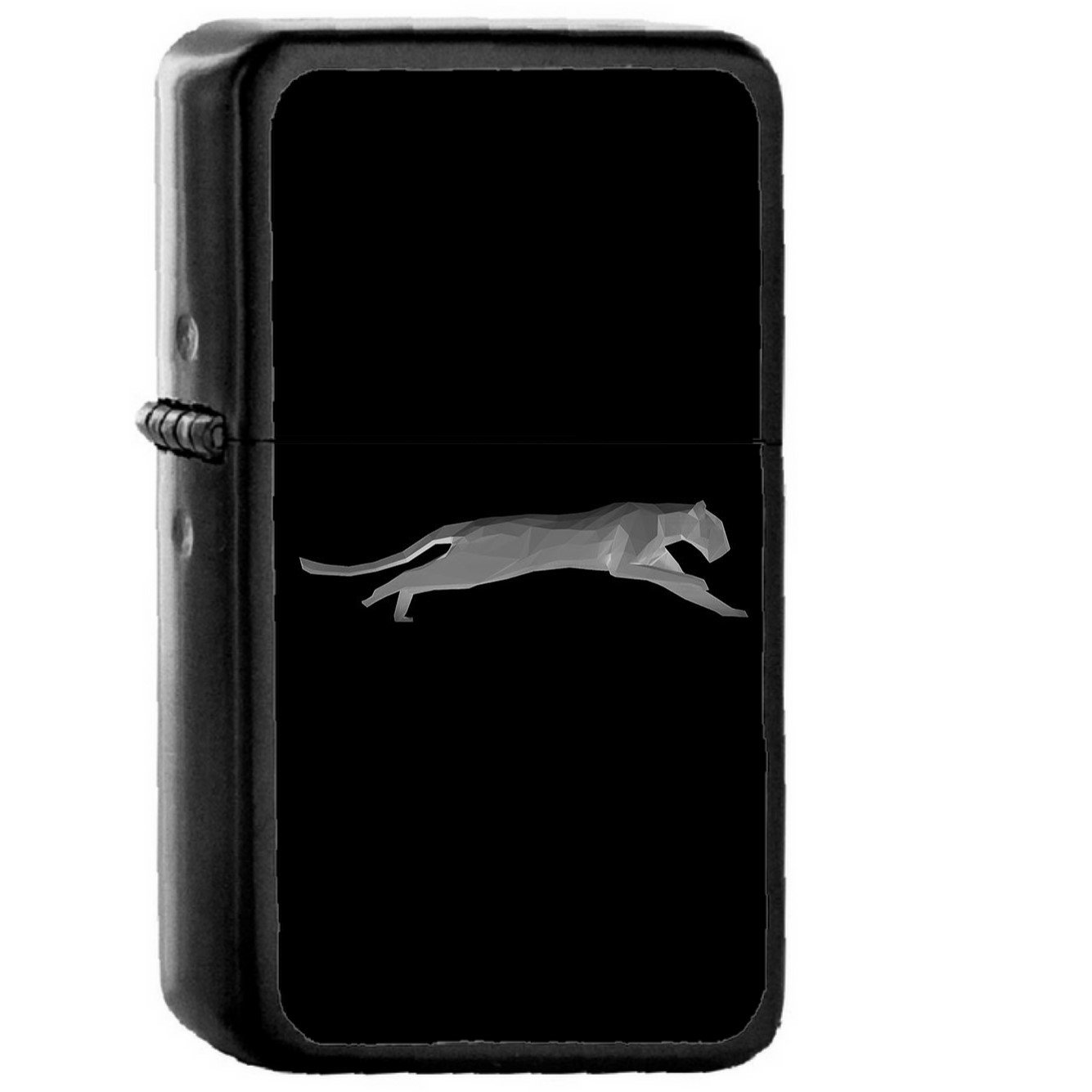 Running Puma Black Illust Art Minimal - Oil Windproof Black Lighters Briquet Encendedor