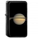 Saturn Space Star Nature Art Illustration - Oil Windproof Black Lighters Briquet Encendedor