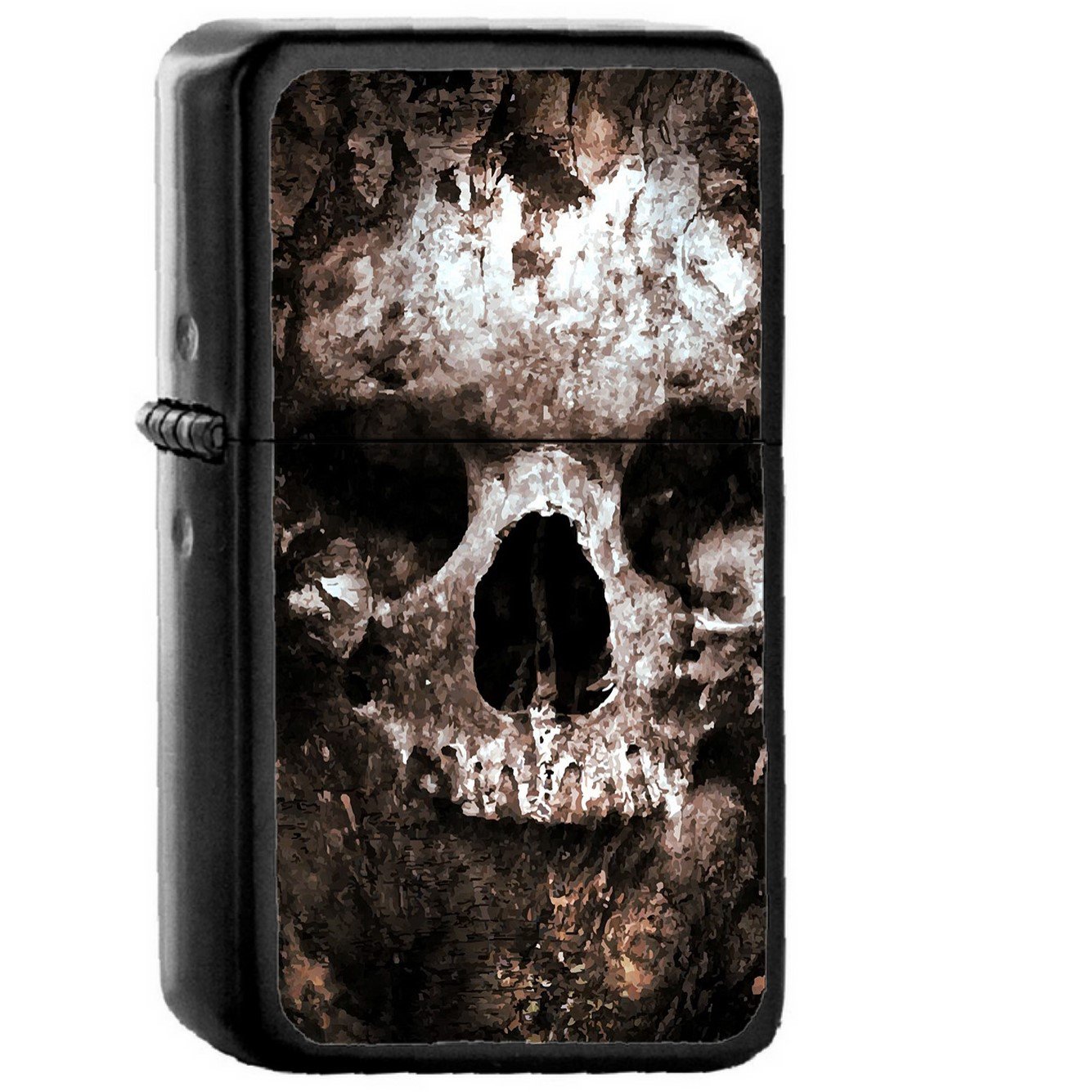 Skull Face Ark Paint Illustration Art - Oil Windproof Black Lighters Briquet Encendedor