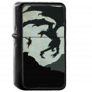 Skyrim Dragon Illustration Art - Oil Windproof Black Lighters Briquet Encendedor