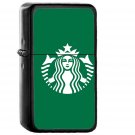 Starbucks Logo Green Illustration Art - Oil Windproof Black Lighters Briquet Encendedor